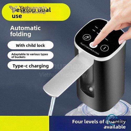 USB Rechargeable Foldable Water Dispenser Pump, Digital Display Touch Control Automatic Water Pump, Hygienic Portable Drinking Water Pump for Large Water Bottles