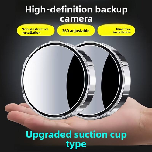 Suction Cup Blind Spot Mirror, 360° Adjustable HD Convex Rearview Mirror for Car, Glue-Free No-Damage Installation