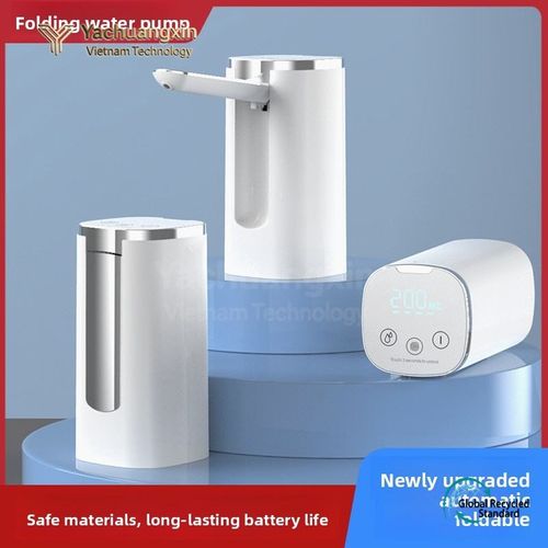 USB Rechargeable Foldable Water Dispenser Pump, Digital Display Touch Control Automatic Water Pump, Hygienic Portable Drinking Water Pump for Large Water Bottles