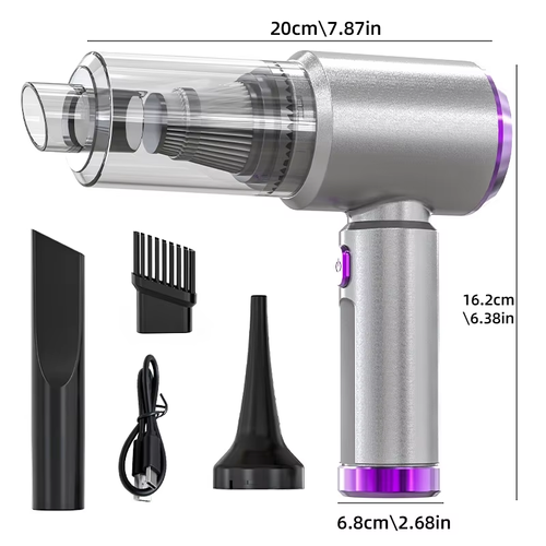 Cordless Handheld Vacuum Cleaner, 2 in 1 Suction & Blowing Portable Mini Vacuum, USB Rechargeable Car Vacuum with Multiple Nozzles for Car Home Pet Hair Keyboard Cleaning