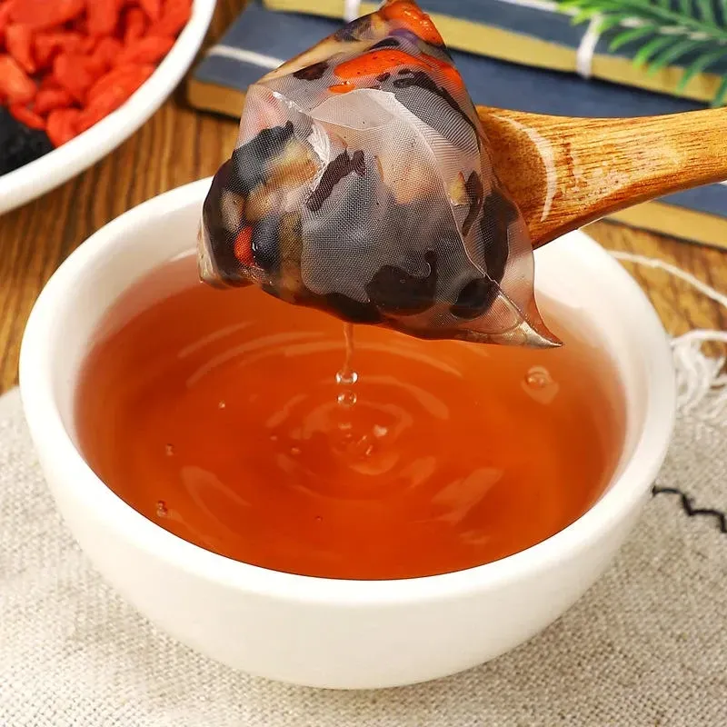 Thé au ginseng et aux cinq trésors, formule pour les reins Thé au ginseng et aux cinq trésors, thé tonifiant oriental Thé essentiel pour la santé, idéal pour les nuits tardives (10 sachets)