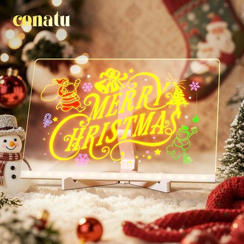 Led Drawing Board For Kids, Acrylic Dry Erase Light-Up Board with Stand Markers Wipes Spray Bottle & Tracing Paper Erasable Reusable Board for Kids Learning Ideal Gift for Birthday Halloween Christmas Decorative Neon Sign