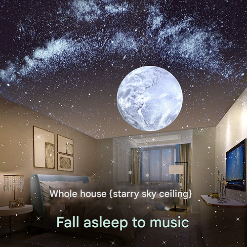 3D Sound-Activated Galaxy Star Projector with Bluetooth Speaker & White Noise | Romantic LED Mood Light for Bedroom & Creative Gift