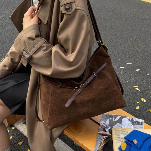 Women's Vintage Matte Tote Bag - 2025 New Autumn Winter Style, Large Capacity Convertible Bag, Single Shoulder & Backpack for Commute & Casual Use