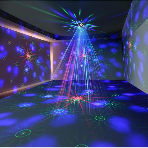 4 in 1 Disco Party Lights, 3 RGB Disco Lights+Red and Green Pattern Lamp Strobe Lights for Home Room Dance Parties Birthday Karaoke Halloween Christmas Wedding Show Club Decorations party light disco lights for parties outside laser beam light