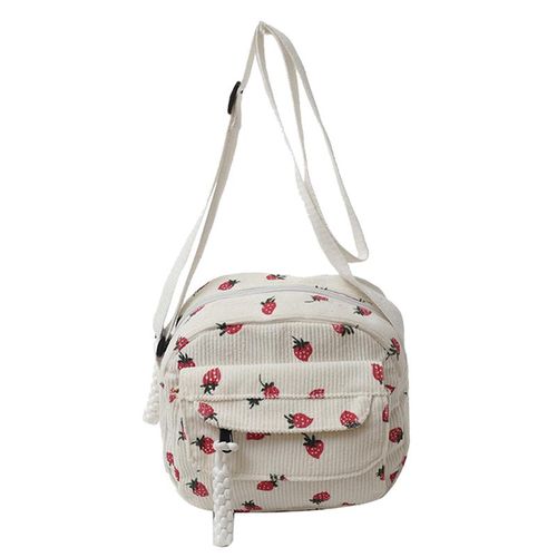 Women's Corduroy Shoulder Bag with Zipper Crossbody Bag for Daily Use Adjustable Strap Korean Style Casual Messenger Bag 2025 Fashion