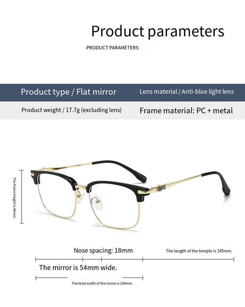 Unisex Browline Anti-Blue Light Eyeglasses, Basic Semi-Rimless Frame Design Glasses, Perfect For Students Everyday Use