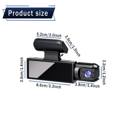 Full HD 1080P Dual Camera Dash Cam with IR Night Vision G Sensor 3.16 IPS Screen Loop Recording Car Driving Recorder for Safety & Evidence