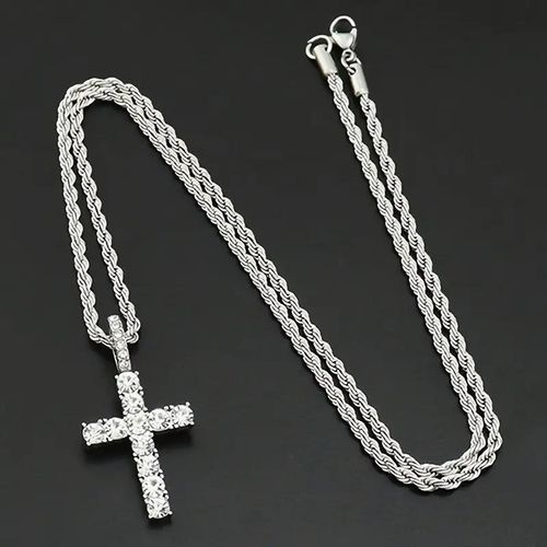 Men's American Style Cross Necklace Pendant - Premium Minimalist Hip Hop Trendy Accessory, Casual Fashion Bestseller