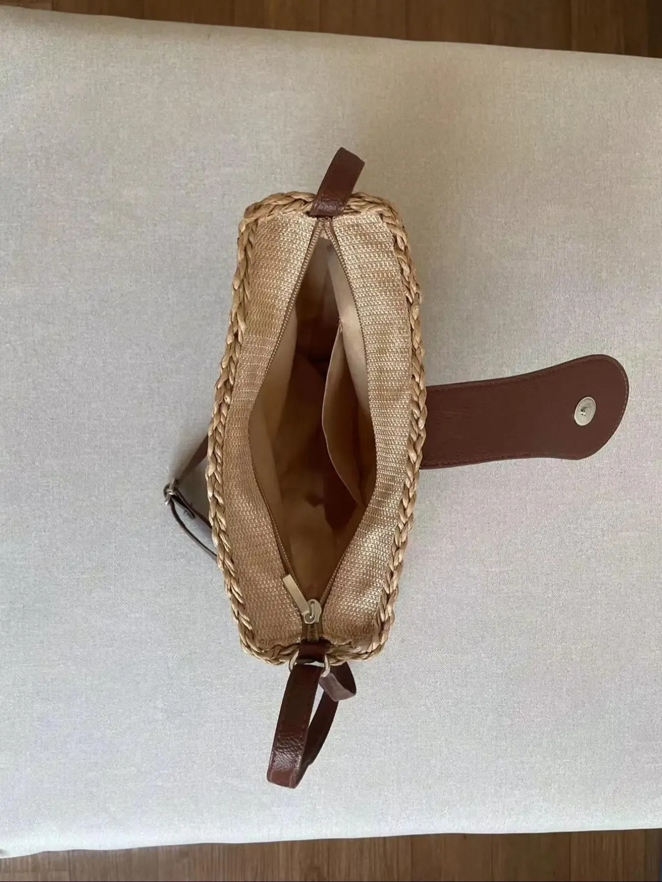 Women's Boho Semicircular Shape Hollow out Straw Bag, Trendy Elegant Crossbody Bag, Chic Summer 2026Crossbody Bag for Summer Beach Outfits