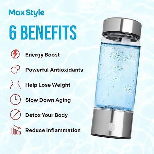 Miyubest Hydrogen Water Bottle Generator Up to 4100+ PPB SPE PEM Technology Portable Hydration System 6-Hour Retention BPA Free Reusable Tumbler Cup