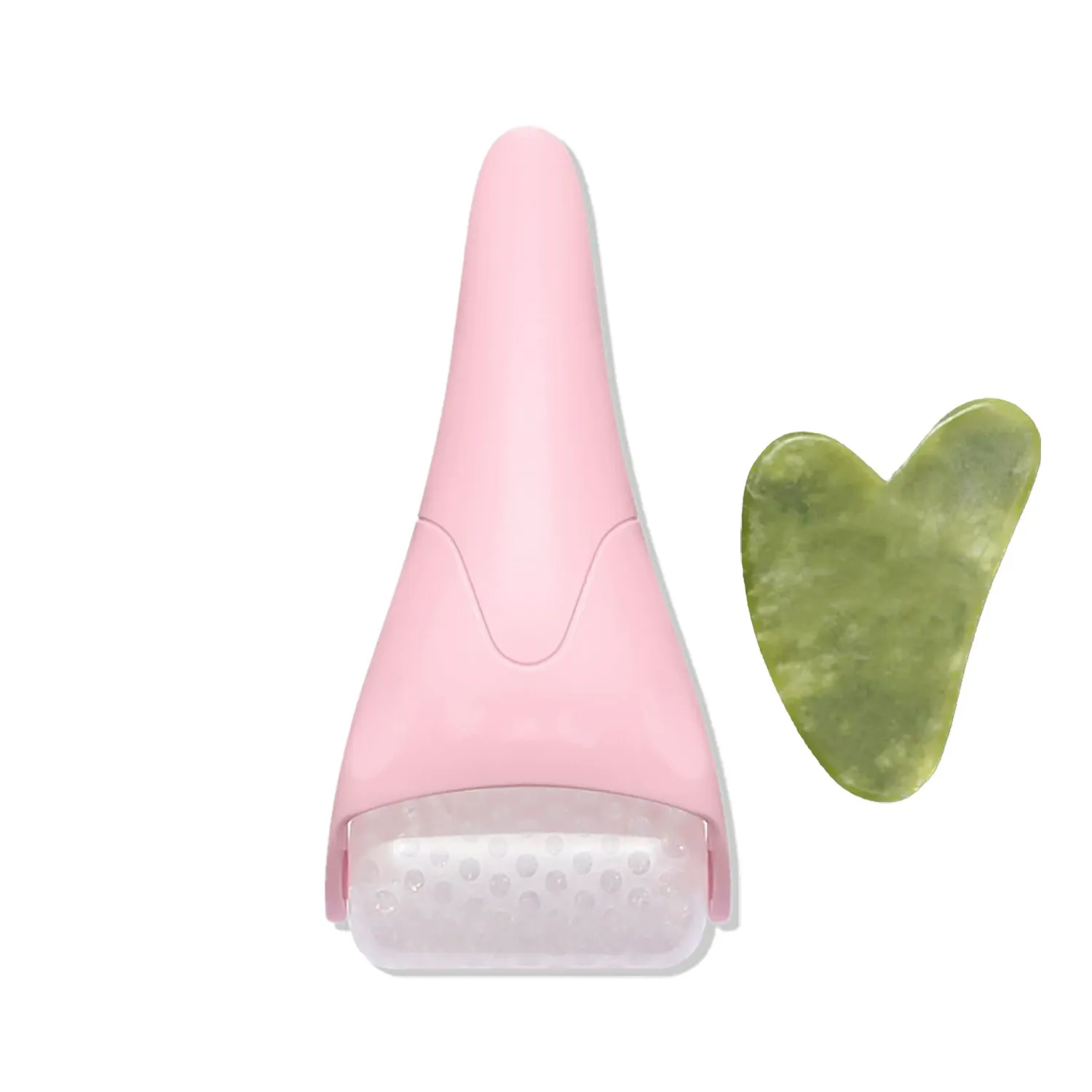 IcyMe Pink Ice Roller & Jade Gua Sha – Comfort Skincare Tools for Face Massage