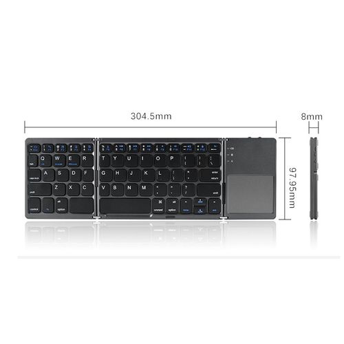 2025 Upgraded 3 Fold Portable Ultra Thin Wireless Bluetooth Keyboard with Touchpad Universal for Phone Tablet Mobile Office Use