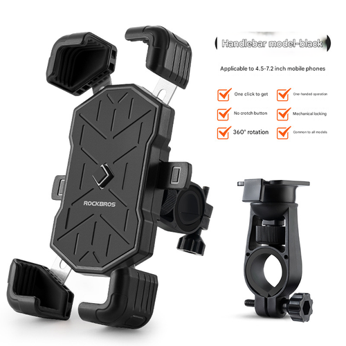 ROCKBROS Bike Phone Holder Mount, for 4.5''-7.1'' Phones, Quick Release Bike Phone Mount Handlebar Clamp, 360° Rotatable Bike Phone Holder