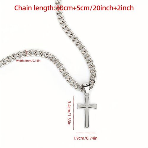 1pc to My Son Stainless Steel Cross Pendant Necklace, Birthday Gift, Valentine's Day Gift, Christmas Gift, with Card and Gift Box Packaging, the Perfect Gift for Loved Ones