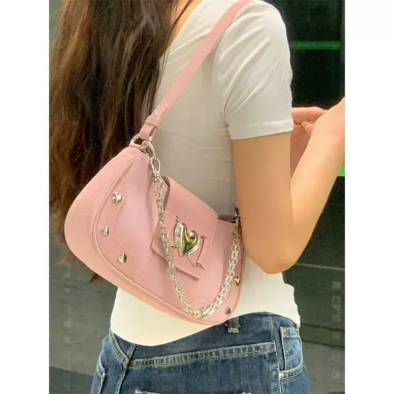 Bestselling 2025 New Heart-shaped Armpit Bag - Cute-Edgy Girly & Y2K Vibe, High-End Versatile Shoulder & Crossbody Purse, Perfect for Fashionable Girls & Trendy Ladies