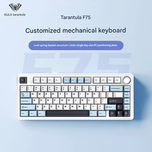 AULA F75 Custom Mechanical Gaming Keyboard - Gasket Mount Hot-Swap Full Keys 2.4G Wireless Tri-Mode Bluetooth Wired Ergonomic Keyboard for Gamers Typists