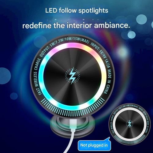 for 15W Magsafe Car Mount Charger, （Vibrant LED Decoration）Wireless Car Charger, Magnetic Phone Holder Mount for Air Vent Charging Aesthetic Smartphone