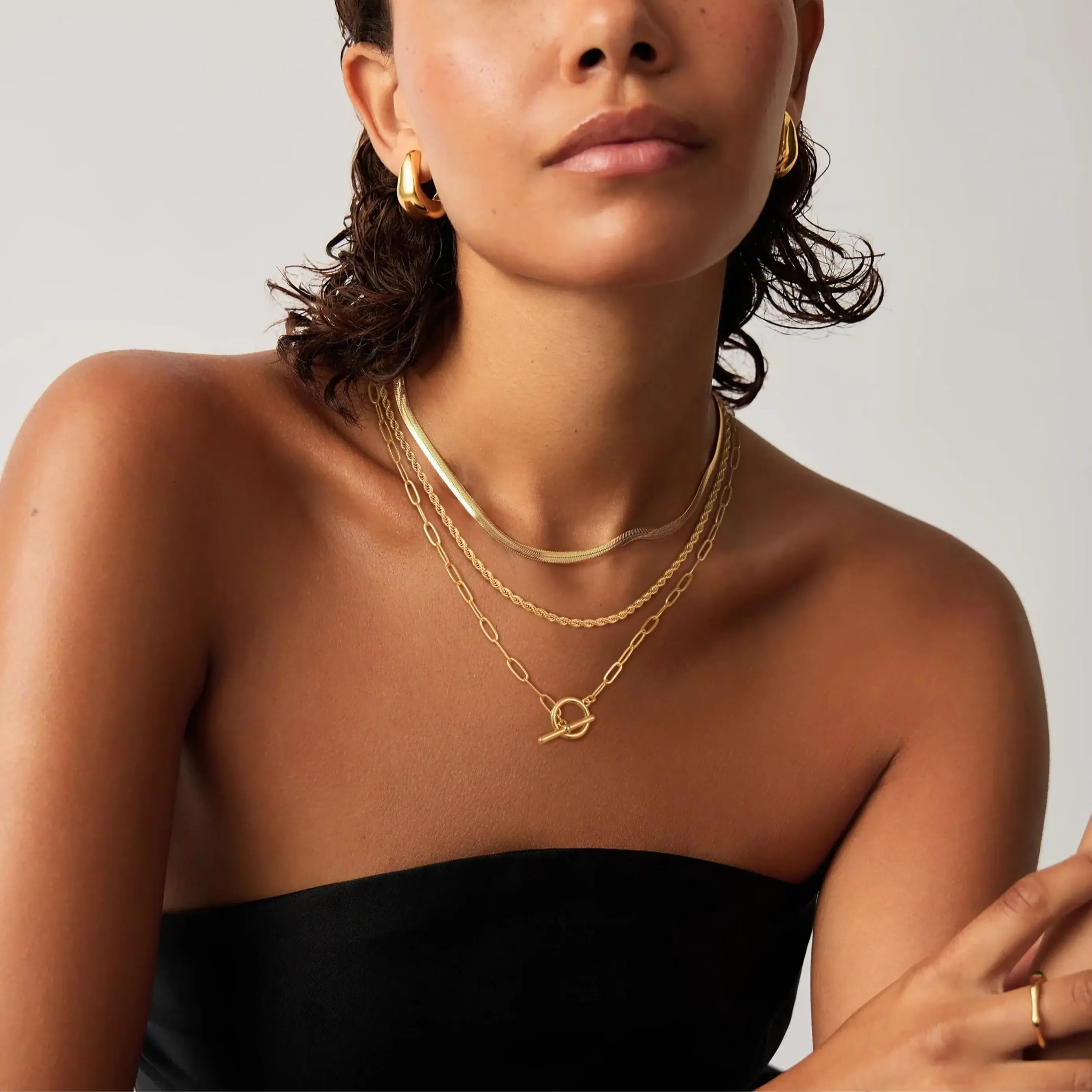 Layered Toggle Necklaces for Women: Dainty Link Chain Necklaces Paperclip Cuban Rope Adjustable Choker T-Bar Toggle Clasp Chunky Necklace for Women dealsforyoudays summerwins