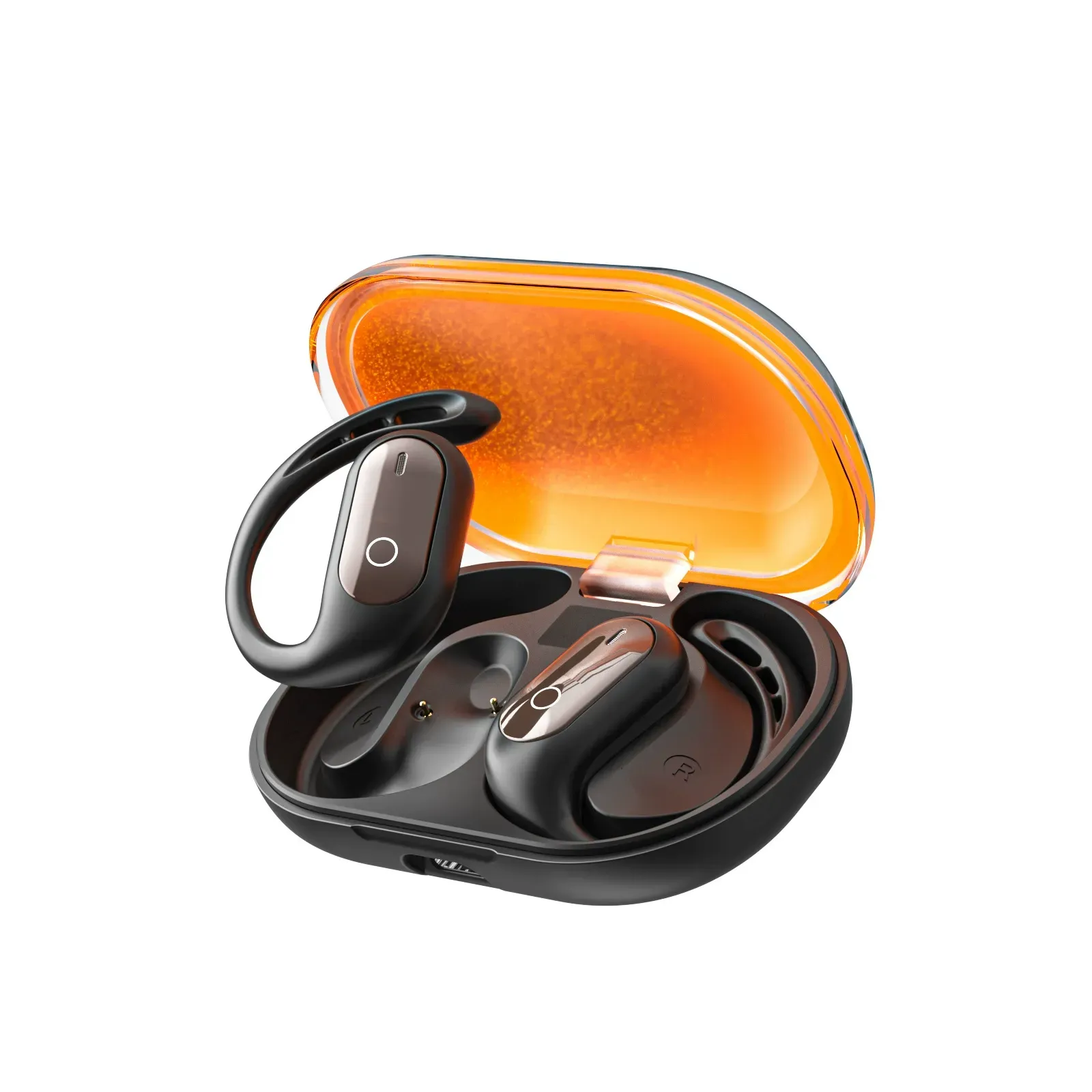 Hot Sale XG23pro Glow-in-The-Dark Liquid Sand Headphones | OWS Open-Ear Wireless Bluetooth Earbuds | Non-In-Ear Over-Ear Hook Design