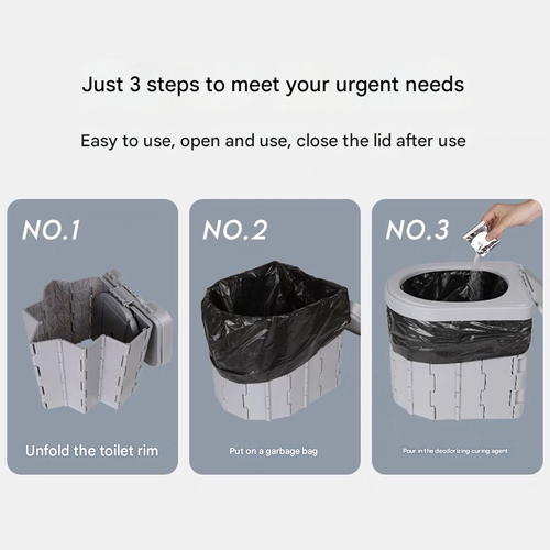 2025 New Portable Outdoor Toilet | Foldable Camping Commode | Car Travel Emergency Potty with Leak-Proof Design