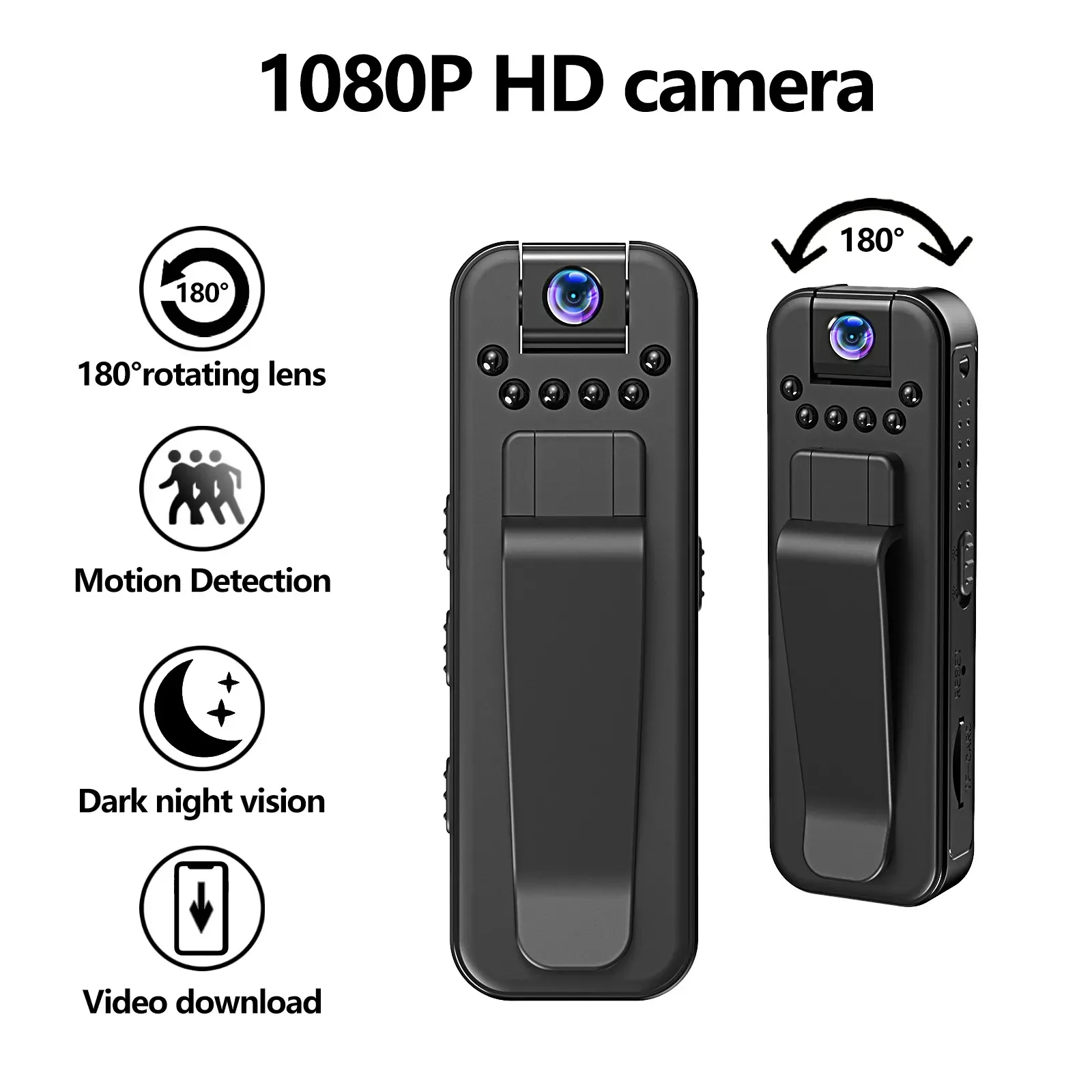 2025 New HD 1080P Video Recorder with Audio Smart Noise Reduction Clip-On Sports Camera Pocket Size for Outdoor Meetings WiFi Supported