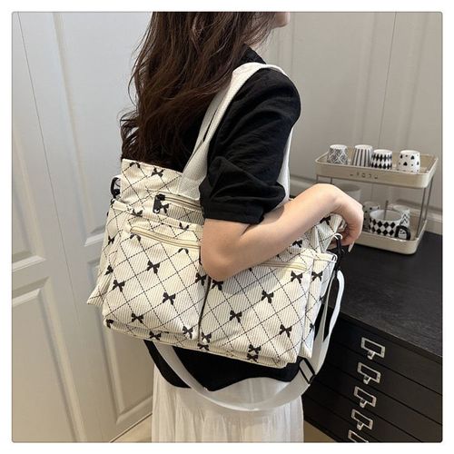 2025 New Vintage Korean Style Tote Bag | Large Capacity Commuter Shoulder Bag | Chic Retro Fashion with Multi-Pocket Organizer
