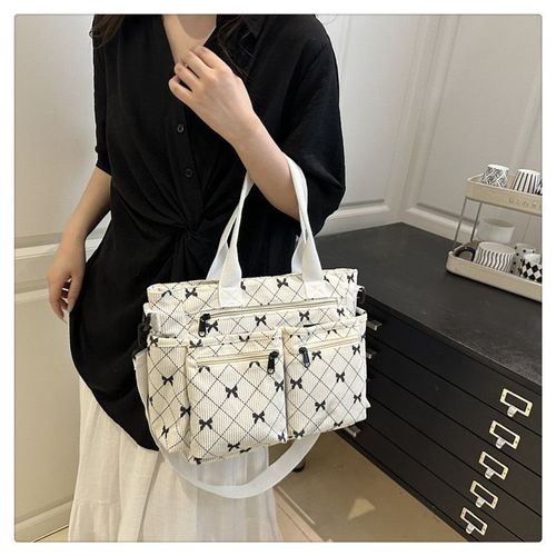 2025 New Vintage Korean Style Tote Bag | Large Capacity Commuter Shoulder Bag | Chic Retro Fashion with Multi-Pocket Organizer
