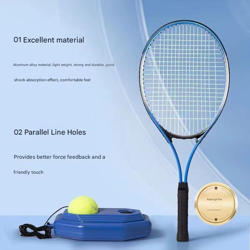 Single Player Tennis Trainer Set with Rebound String - Ultra-Light Aluminum Racket, Outdoor Tennis Training Equipment for Kids & Beginners