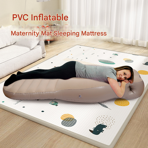 PVC Inflatable Pregnancy Pillow Mattress - Ergonomic Contoured Maternity Sleeping Pad, O-Shaped Support Cushion for Stomach Sleeping, Comfortable Bump Relief Air Mattress for Pregnant Women
