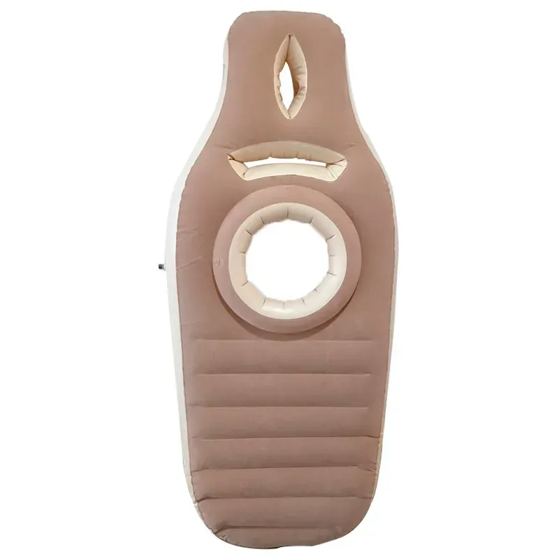 PVC Inflatable Pregnancy Pillow Mattress - Ergonomic Contoured Maternity Sleeping Pad, O-Shaped Support Cushion for Stomach Sleeping, Comfortable Bump Relief Air Mattress for Pregnant Women