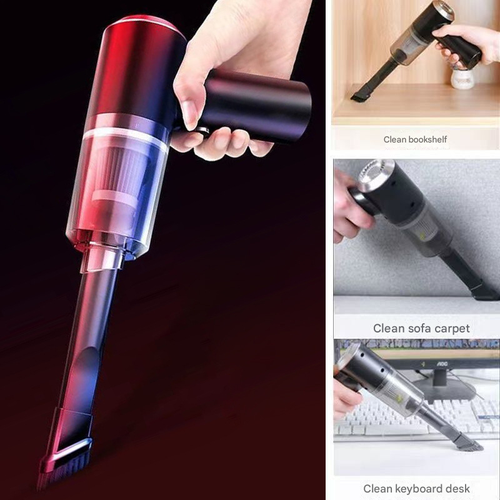 High-Power Cordless Car Vacuum Cleaner - Ultra Strong Suction, Mini Handheld Portable Vac, 2-in-1 for Car & Home Use, Powerful Wireless Vacuum