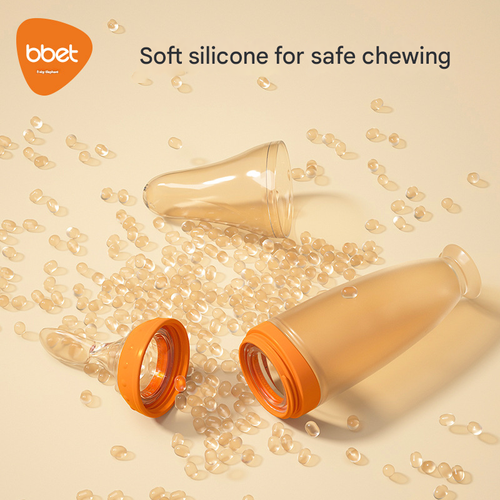 New Baby Silicone Food Spoon - Squeeze Bottle Feeding Spoon, Soft Silicone Spoon for Rice Cereal, Infant  Tools (Baby Food Feeder)