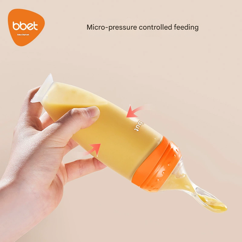 New Baby Silicone Food Spoon - Squeeze Bottle Feeding Spoon, Soft Silicone Spoon for Rice Cereal, Infant  Tools (Baby Food Feeder)
