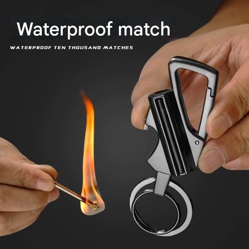BCK2666 Multi-Functional Forever Match - Kerosene Lighter with Bottle Opener & Keychain, Waterproof Portable Outdoor Lighter, Camping Survival Fire Starter Tool