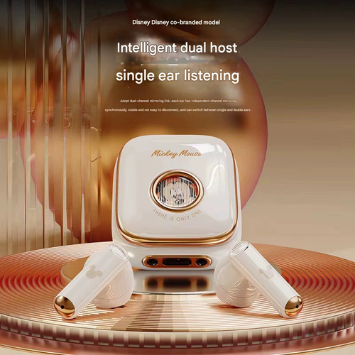 Disney Q7 New Bluetooth Headphones - Noise Reduction for Calls, Low Latency, Long Battery Life, Stylish Semi-In-Ear Headphones for Couples, Wireless Earbuds