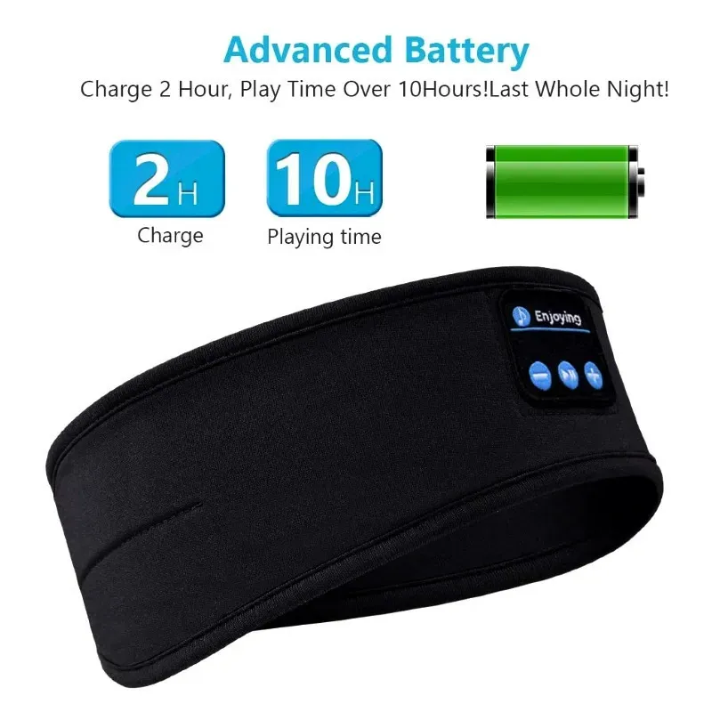 New Multifunctional Bluetooth 5.0 Headband - Music Sleep Eye Mask, Detachable Sweat-Absorbing Headband for Fitness, Yoga & Outdoor Running, Versatile Sports Headband with Wireless Audio, Comfortable for Sleep & Workouts