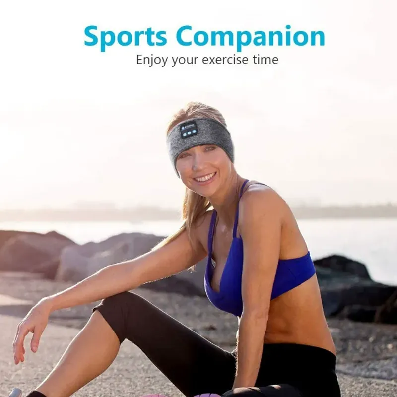 New Multifunctional Bluetooth 5.0 Headband - Music Sleep Eye Mask, Detachable Sweat-Absorbing Headband for Fitness, Yoga & Outdoor Running, Versatile Sports Headband with Wireless Audio, Comfortable for Sleep & Workouts