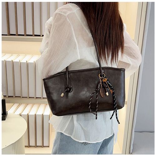 2025 fall&winter Women's Elegant Solid Color Shoulder Bag, Fashionable Large Capacity Crossbody Bag for Daily Used, Casual Trendy Versatile High-quality Daily Commuting Bag