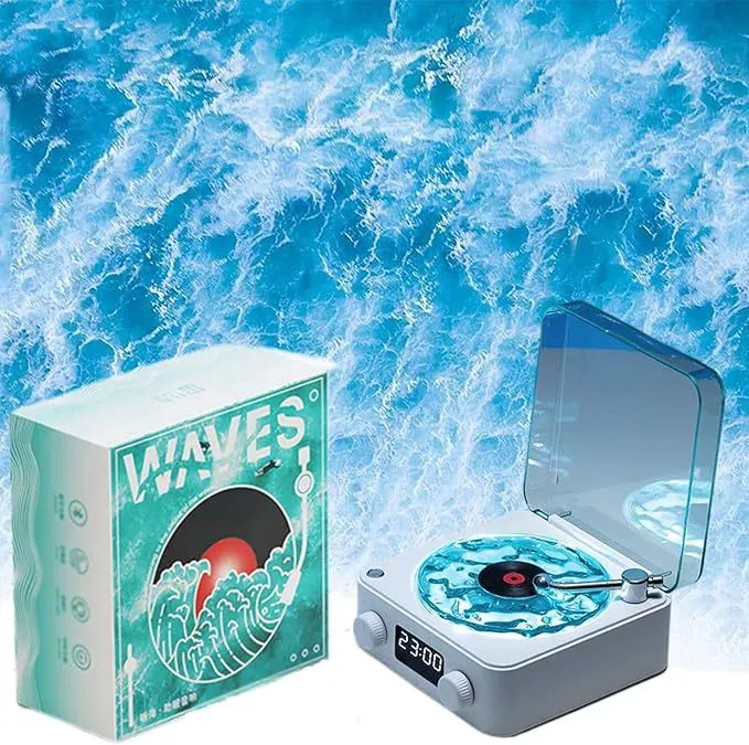 New Retro Vinyl Record Bluetooth Speaker | White Noise Sea Sound Machine | Projection Atmosphere Light | Perfect Gift for Women