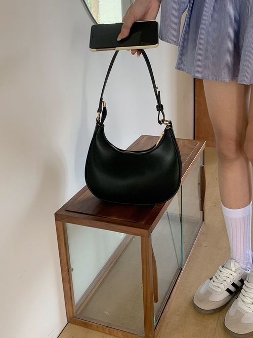 Women's Simple Style Plain Color Moon Shaped Shoulder Bag Crossbody, Casual Trendy Novelty Pu Leather Handheld Elegant Commuter Bag, Fashionable Hobo Bag for Daily Use
