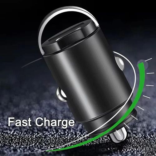 Mini Car Charger with Dual USB Ports – Compact Fast Charging Adapter for Phones, Tablets & GPS – USB-A & USB-C Ports – Universal Fit for 12V and 24V Vehicles – Smart Safe Charging Design