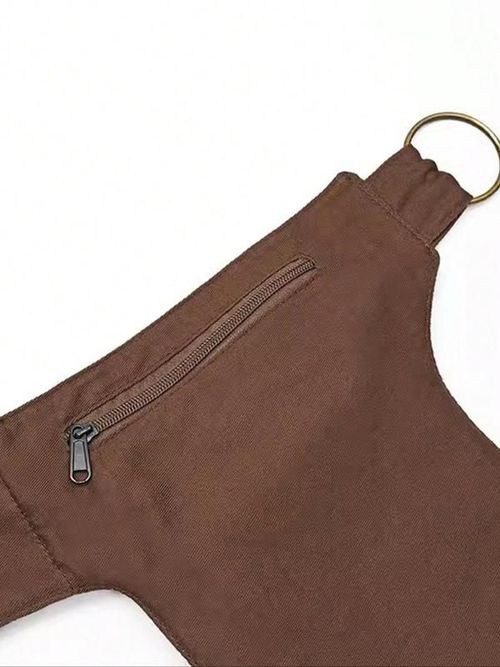 Women's Punk Style Rivet Embedded Fabric Leg Bag, Fashionable Outdoor Sports Running Bike Mountaineering Bag, Casual Versatile Zipper Leg Bag for Daily Used, Zipper Bum Bag