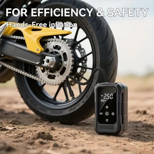 Portable air compressor air pump, 150PSI, 3X fast inflation, 6000mAh long-lasting battery life, suitable for inflating balls, bicycles, motorcycles, and car tires - multi-functional auto accessories! Men gifts!