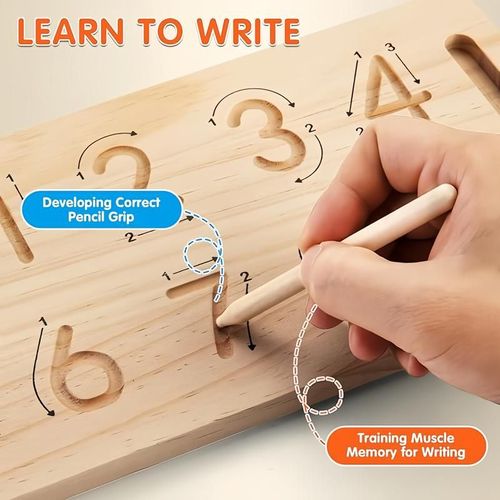 Montessori Math Toys for Toddlers 2-5, Wooden Educational Counting Blocks and Number Learning Set, Preschool Homeschool Supplies for Boys and Girls, Early Learning Manipulatives, Board, Ideal Birthday Gift for Kids