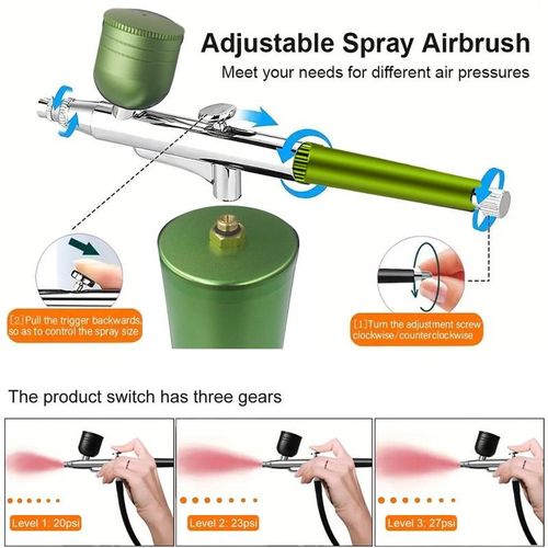 Electric Airbrush Kit with Compressor, Rechargeable Portable Cordless Air Brush Set, Handheld Airbrush Gun Set for Nail Art, Makeup, Painting, Cake Decor