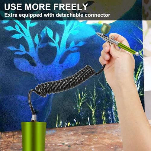 Electric Airbrush Kit with Compressor, Rechargeable Portable Cordless Air Brush Set, Handheld Airbrush Gun Set for Nail Art, Makeup, Painting, Cake Decor