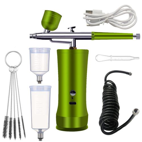 Electric Airbrush Kit with Compressor, Rechargeable Portable Cordless Air Brush Set, Handheld Airbrush Gun Set for Nail Art, Makeup, Painting, Cake Decor