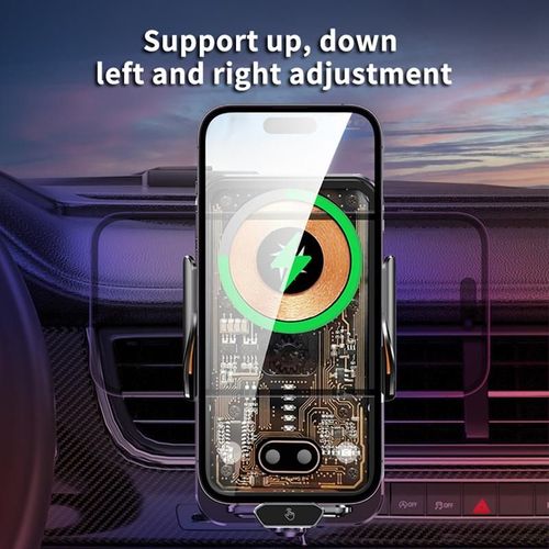 Car wireless charging bracket 15W wireless charging 66W magnetic charging car bracket, car air outlet center console installation suitable for iPhone 16 15 14 13 12 11 Xs Peomax universal charger suitable for Samsung S24 23 22 21 and other mobile phones