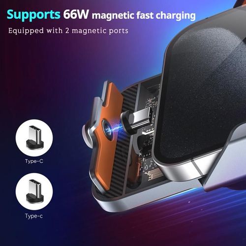 Car wireless charging bracket 15W wireless charging 66W magnetic charging car bracket, car air outlet center console installation suitable for iPhone 16 15 14 13 12 11 Xs Peomax universal charger suitable for Samsung S24 23 22 21 and other mobile phones